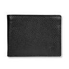 Black leather wallet on a white background