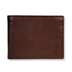 Brown leather wallet on a white background