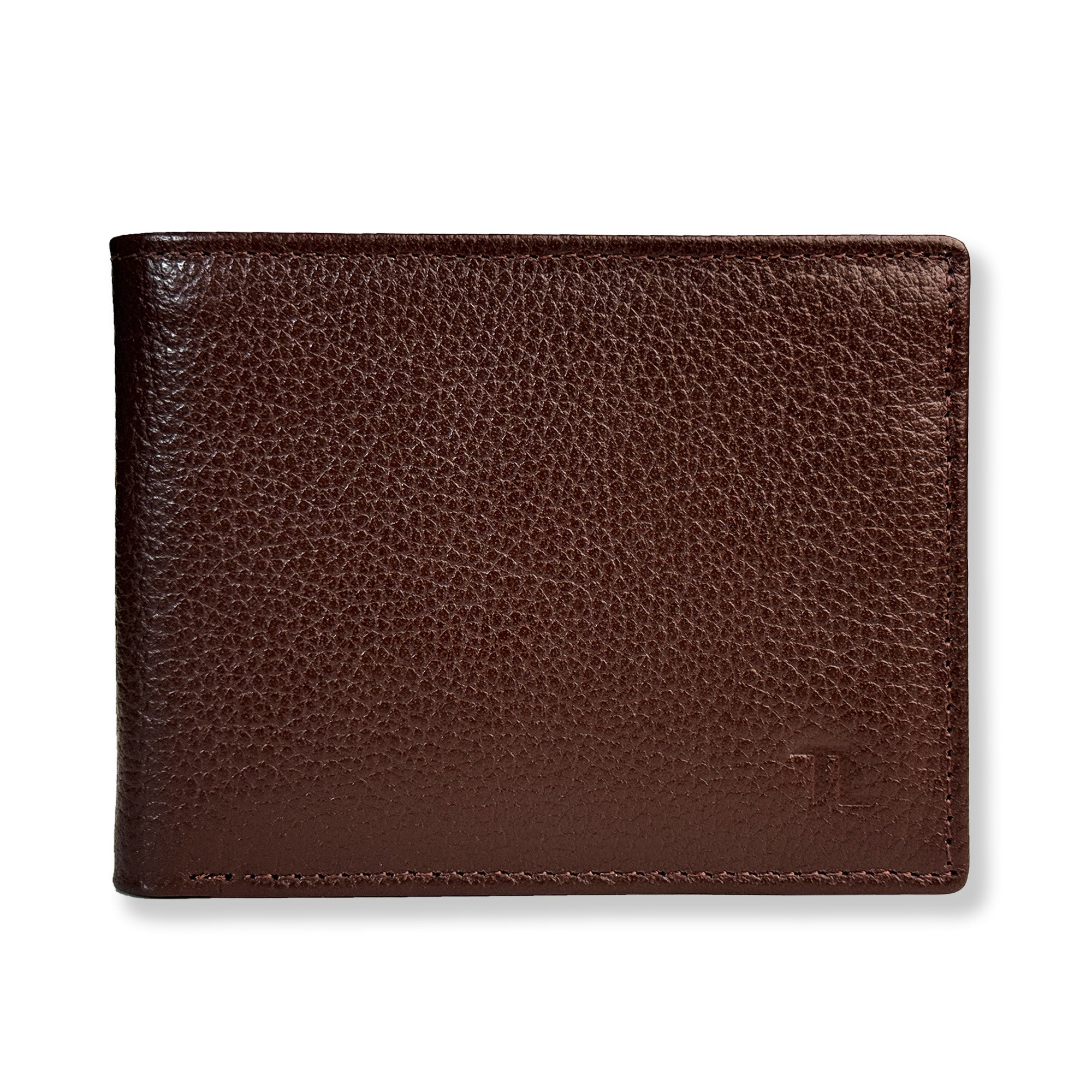 Brown leather wallet on a white background